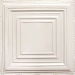 Flash Sale ✔️ American Tin Ceilings Tin Ceiling 5-Pack Kit, 2' X 2', Creamy White Satin Pattern #15 💯
