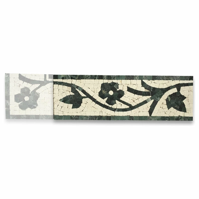 Discount ๐งจ Stone Center Online Marble Mosaic Border Listello Accent Tile Azalea Green 4x12 Polished, 1 Piece ๐ฏ 3 Discount ๐งจ Stone Center Online Marble Mosaic Border Listello Accent Tile Azalea Green 4x12 Polished, 1 Piece ๐ฏ - Image 3