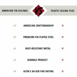 Brand new 🧨 American Tin Ceilings Tin Ceiling 5-Pack Kit, 2' X 2', Rustic Copper Translucent Pattern #02 😀 -Fashion Tile Sale 56b148230079af95 4998 w800 h800 b1 p0