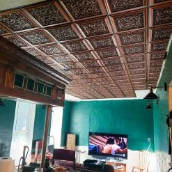 Best Sale 🎉 Decorative Ceiling Tiles, Inc. Lover's Knot, Faux Tin Ceiling Tile, Glue Up, 24"x24", #231, Antique Copper ✔️ -Fashion Tile Sale 5d810ace00ec2d96 1120 w800 h800 b0 p0