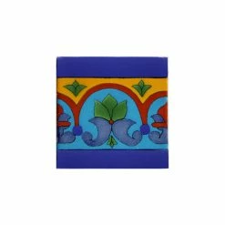 Top 10 ⭐ Fine Crafts & Imports 4.2x4.2 9 Pcs Aqua Border Talavera Mexican Tile ✔️