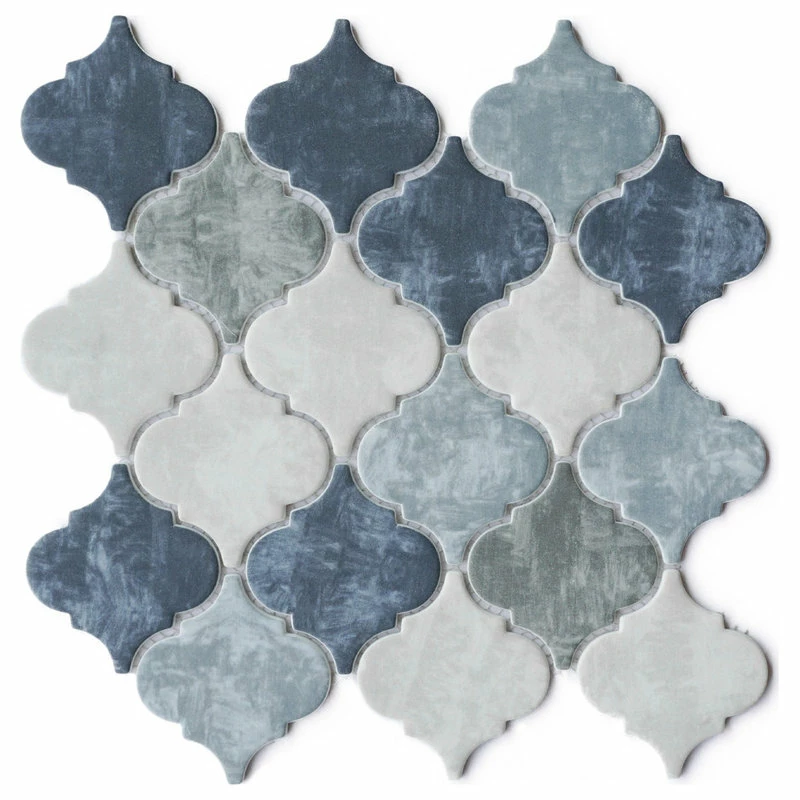 Promo ⭐ Tile Generation TREGLG-10 Recycle Glass Arabesque Art Blue Glass Mosaic Mosaic Tile Backsplash ✔️ 1 Promo ⭐ Tile Generation TREGLG-10 Recycle Glass Arabesque Art Blue Glass Mosaic Mosaic Tile Backsplash ✔️