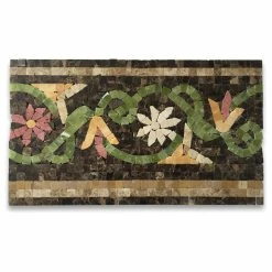 Cheap 😉 Stone Center Online Marble Mosaic Border Listello Tile Blossom Emperador 7.1x12 Polished, 1 Piece ⭐