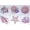 New 🧨 Mottles Murals Ceramic Tiles Star Fish Sea Shell Kiln Fired Ceramic Tile Accents Mural, 6-Piece Set 🤩