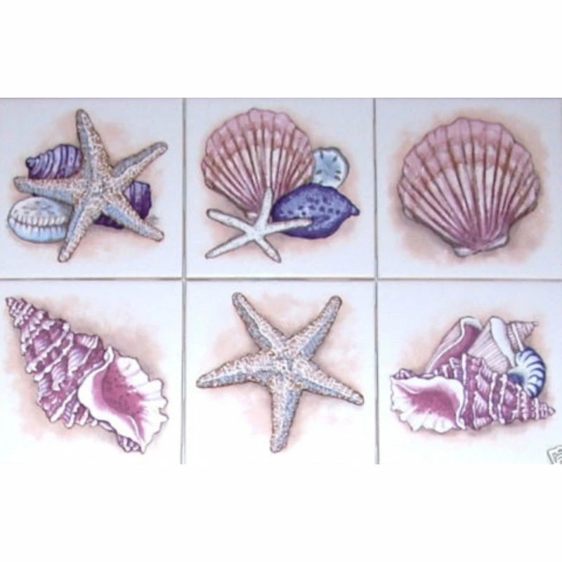 New ๐งจ Mottles Murals Ceramic Tiles Star Fish Sea Shell Kiln Fired Ceramic Tile Accents Mural, 6-Piece Set ๐คฉ 1 New ๐งจ Mottles Murals Ceramic Tiles Star Fish Sea Shell Kiln Fired Ceramic Tile Accents Mural, 6-Piece Set ๐คฉ