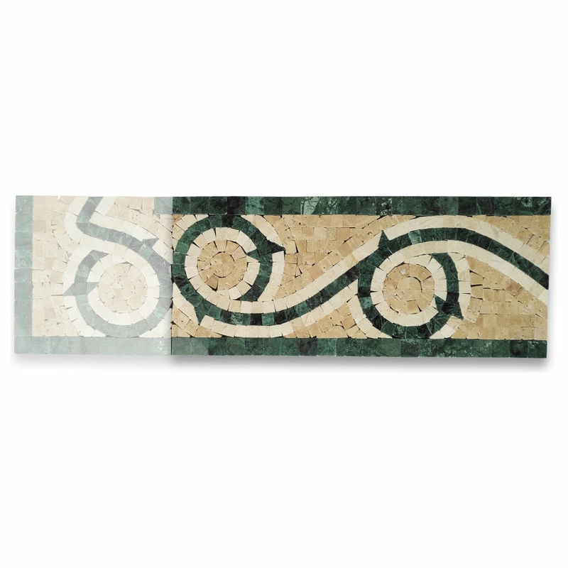 Cheap ๐ Stone Center Online Marble Mosaic Border Listello Tile Vine Dark Green 5.1x12 Polished, 1 Piece ๐ 3 Cheap ๐ Stone Center Online Marble Mosaic Border Listello Tile Vine Dark Green 5.1x12 Polished, 1 Piece ๐ - Image 3
