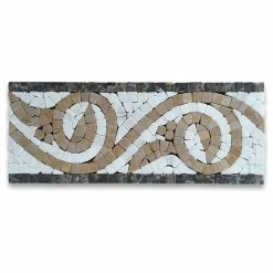 Buy 🔥 Stone Center Online Marble Mosaic Border Bathroom Listello Tile Garden Gold 4x9.8 Tumbled, 1 Piece 🤩