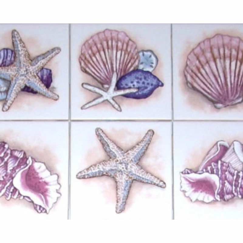 New ๐งจ Mottles Murals Ceramic Tiles Star Fish Sea Shell Kiln Fired Ceramic Tile Accents Mural, 6-Piece Set ๐คฉ 2 New ๐งจ Mottles Murals Ceramic Tiles Star Fish Sea Shell Kiln Fired Ceramic Tile Accents Mural, 6-Piece Set ๐คฉ - Image 2