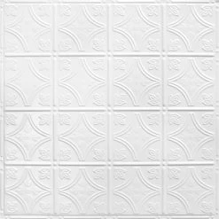 Hot Sale 🎉 American Tin Ceilings Tin Ceiling 5-Pack Kit, 2' X 2', Bright White Satin Pattern #03 😍