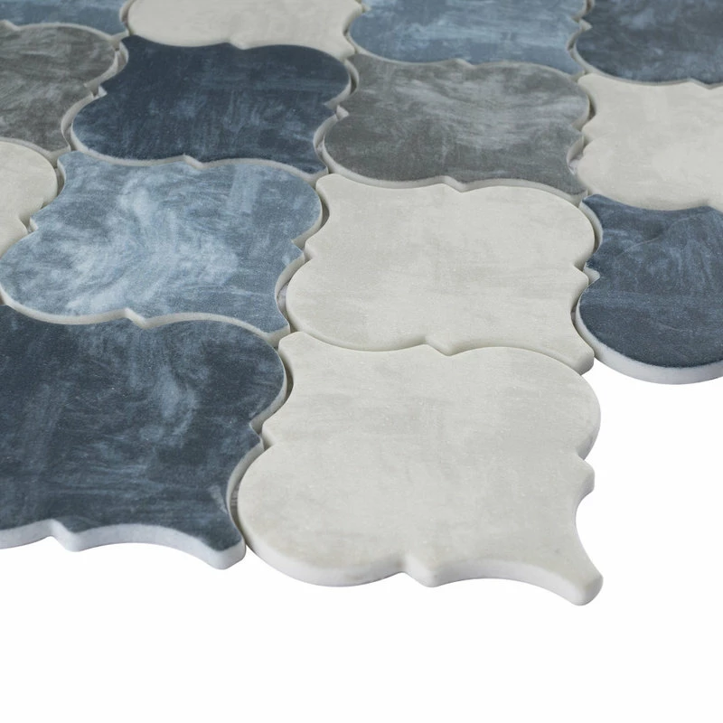 Promo ⭐ Tile Generation TREGLG-10 Recycle Glass Arabesque Art Blue Glass Mosaic Mosaic Tile Backsplash ✔️ 6 Promo ⭐ Tile Generation TREGLG-10 Recycle Glass Arabesque Art Blue Glass Mosaic Mosaic Tile Backsplash ✔️ - Image 6