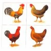 Best Pirce 🥰 Mottles Murals Ceramic Tiles Rooster And Hen Kiln Fired Ceramic Tile Backsplash Chicken, 4-Piece Set 🧨