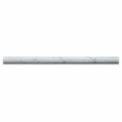 Outlet 👍 Tiles R Us Carrara Marble 3/4X12 Polished Bullnose Pencil Liner Trim, 1 Ln. Ft. 😉