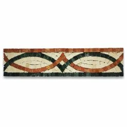 Best reviews of 🛒 Stone Center Online Asterales Red 2.8x11.8 Marble Mosaic Border Listello Tile Polished, 1 Piece 🤩