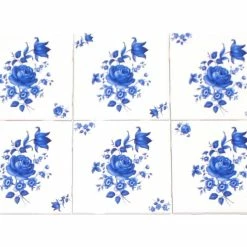 Hot Sale 🌟 Mottles Murals Ceramic Tiles Blue Ceramic Swansea Rose Tiles, Set Of 6 👏 -Fashion Tile Sale e6d158e508dc4487 0784 w800 h800 b0 p0