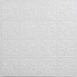 Best Pirce 😍 American Tin Ceilings Tin Ceiling 5-Pack Kit, 2' X 2', Bright White Gloss Pattern #27 💯