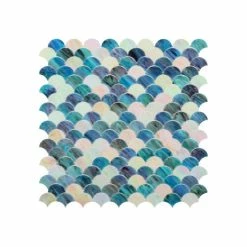 Coupon ✔️ Flooring Supply Shop Mosaic Glass Tile Fish Scale Shape For Walls & More, Green Sky 🛒 -Fashion Tile Sale f3d15ae90f03b4e5 9581 w800 h800 b1 p0