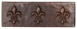 Best Sale 💯 Hammermarc-CopperSinksDirect 2" X 6" Fleur De Lis Design Artisan Copper Tile (TL016) 🎁
