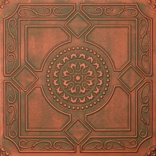 Discount 😉 Euro-Deco 19.6"x19.6" Styrofoam Glue Up Ceiling Tiles R30W, Copper Patina ⌛