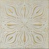 Flash Sale 🔥 Euro-Deco 19.6"x19.6" Styrofoam Glue Up Ceiling Tiles R9 White Satin Washed Gold 🔥
