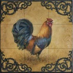 Cheapest 🧨 The Tile Mural Store (USA) Tile Mural, Rustic Rooster Square By Laurie Snow Hein ✔️