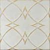 Discount ✨ Euro-Deco 19.6"x19.6" Styrofoam Glue Up Ceiling Tiles R23 White Satin Washed Gold ⌛