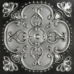 New 🧨 Decorative Ceiling Tiles, Inc. Alhambra, Faux Tin Ceiling Tile, Antique Silver, 24"x24" 😉