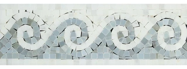 Best Pirce 𧨠Fancy Design Group Oriental White Honed Marble Wave Border With Blue-Gray Dots π€© 1 Best Pirce 𧨠Fancy Design Group Oriental White Honed Marble Wave Border With Blue-Gray Dots π€©