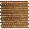 Coupon 😀 Flooring Supply Shop Mosaics Metal Tile Penny Round Stainless Steel, Polished Copper 👍