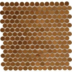 Coupon 😀 Flooring Supply Shop Mosaics Metal Tile Penny Round Stainless Steel, Polished Copper 👍