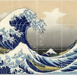Best Sale 🔔 Picture-Tiles Katsushika Hokusai Ukiyo-E Painting Ceramic Tile Mural #57, 24"x18" 👍