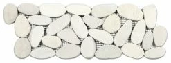 Hot Sale 👏 Faber Cnk Stone Sliced White Pebble Tile Border ⭐