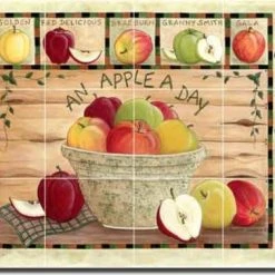 Discount 🔔 Artwork On Tile Ceramic Tile Mural Backsplash Jensen Apple Fruit 😀