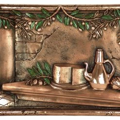 New ⌛ Design Tuscany Olives And Cheese Backsplash Mural, Copper 🔥