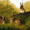 Hot Sale 🌟 FlekmanArt Tile Mural Hub Tile Mural Kitchen Backsplash Splashback Rabbits On A Log, Ceramic Matte 🎁
